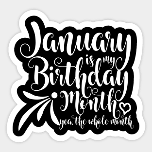 January Birthday Sticker